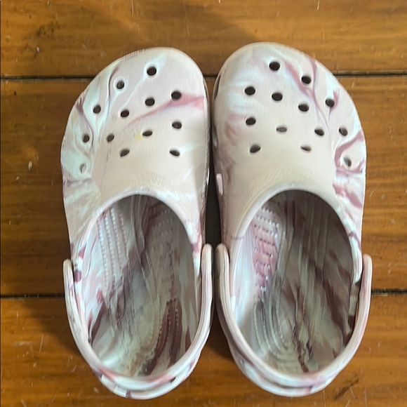 Kids Pink Marble Crocs - Picture 1 of 6